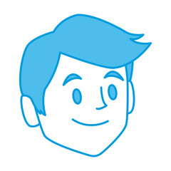 Obraz na płótnie Canvas Man face smiling cartoon icon vector illustration graphic design