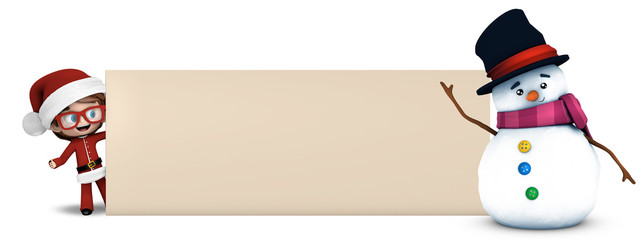 Niño con muñeco de nieve en navidad