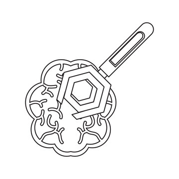 brain and spanner tool icon
