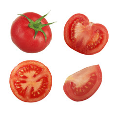 set of tomatoes isolated