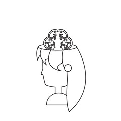 woman head and brain icon