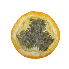slice of sweet granadilla isolated