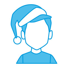 Man with christmas hat icon vector illustration graphic design