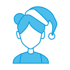 woman face with christmas hat icon vector illustration graphic design