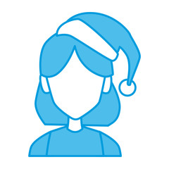 Obraz na płótnie Canvas woman face with christmas hat icon vector illustration graphic design