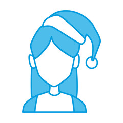 Obraz na płótnie Canvas woman face with christmas hat icon vector illustration graphic design