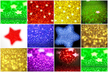 Collection of background with stars Abstract twinkled background with bokeh defocused lights