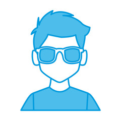 Man with sunglasses profile icon vector illustration graphic design