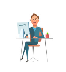 Man working at computer