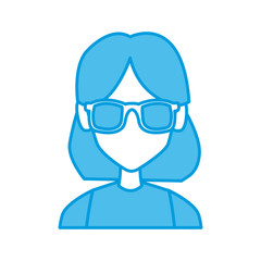 Woman with sunglasses profile icon vector illustration graphic design