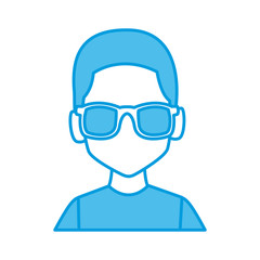 Man with sunglasses profile icon vector illustration graphic design