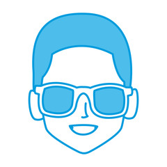 Obraz na płótnie Canvas Man face smiling cartoon icon vector illustration graphic design