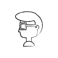 cartoon man head icon