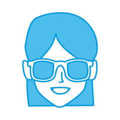 beautiful woman smiling face icon vector illustration graphic design