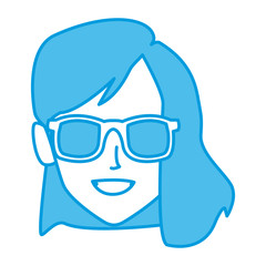 beautiful woman smiling face icon vector illustration graphic design