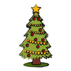 Fototapeta na wymiar Cute christmas tree icon vector illustration graphic design