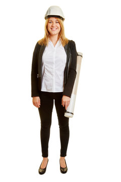 Frau als Architekt oder Baumeister