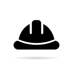 Hard hat silhouette vector icon