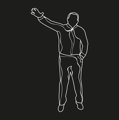  sketch on a black background man