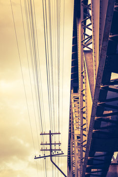 Abstract Railway Bridge and Wire