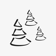 christmas tree doodle icon