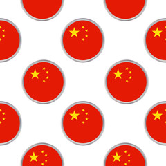 Seamless pattern from the circles with flag of China.