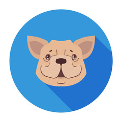 Cute Dog Muzzle Cartoon Flat Vector Icon