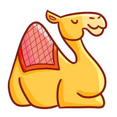 Funny and cool desert animal sitting and smiling - vector.