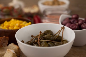 Close up of begetable in bowl by ingredients