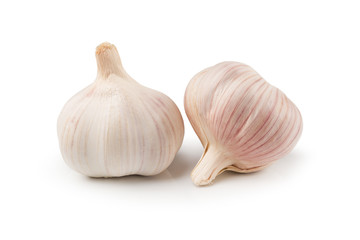 Fresh organic garlic and Garlic clove isolated on background