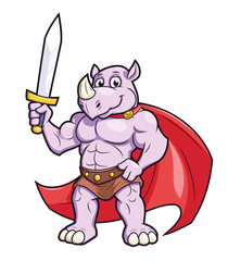 Rhino with a sword