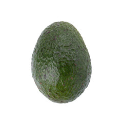 Green ripe avocado isolated on the white background