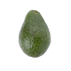 Green ripe avocado isolated on the white background