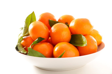 fresh clementine and leaf