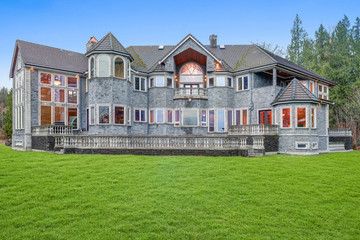 Beautiful curb appeal of a luxurious stone wedding venue