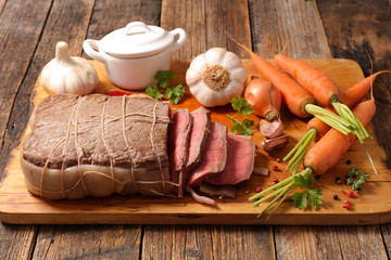 roast beef and vegetable