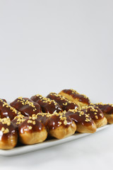 delicious juicy caramel eclairs