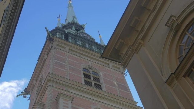 St. Gertrude's Church spire, a church in Gamla stan, the old town in central Stockholm