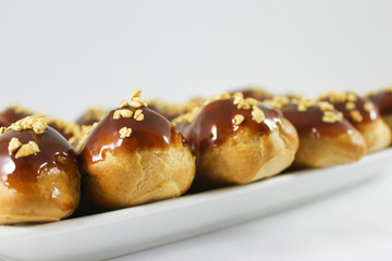 delicious juicy caramel eclairs