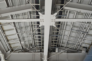 White metal roof structure