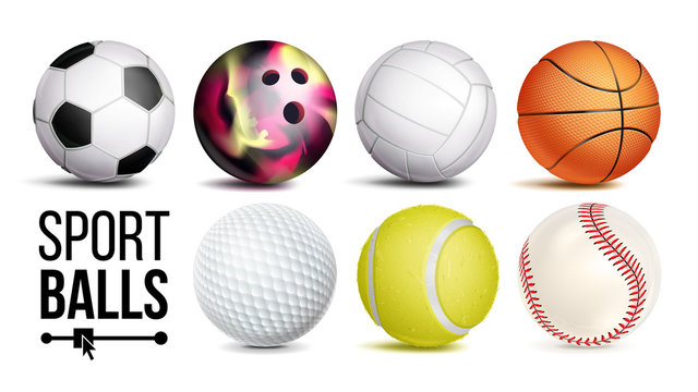 Sport Balls Set Vector. Isolated Illustration