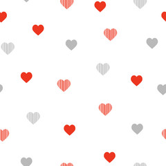 Seamless background with hearts. Vector illustrations for decoration, can be used for wallpapers, postcards, banners, textiles, wrapping paper, printed products. Template for the holiday.