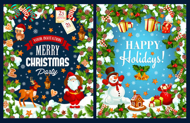 Merry Christmas holidays vector greeting card