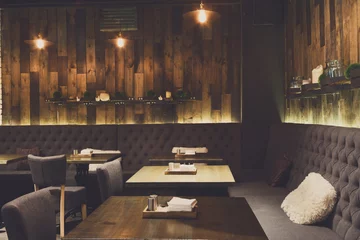 Acrylic prints Restaurant Vintage wooden loft interior of restaurant