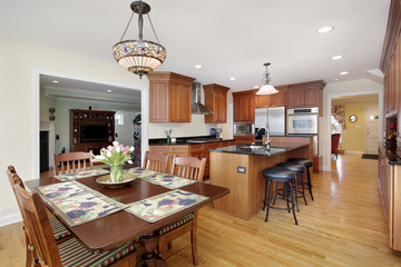Kitchen with cherry wood cabinetry