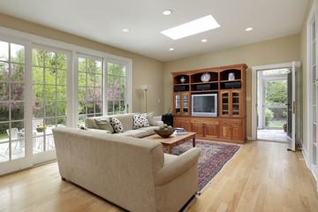 Family room with doors to patio