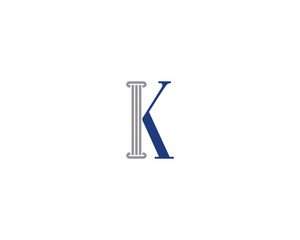 Law Pillar and Letter K Logo Icon 1