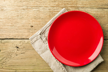 Empty red plate