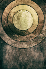 old metal plates concentric background