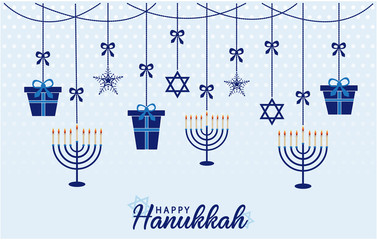 Happy Hanukkah card. vector illustration.